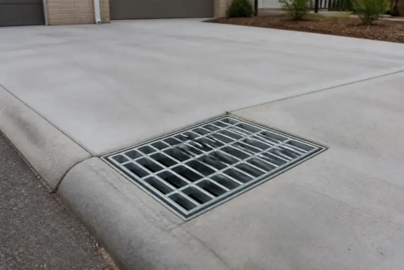 Driveway stormwater pit collecting surface water