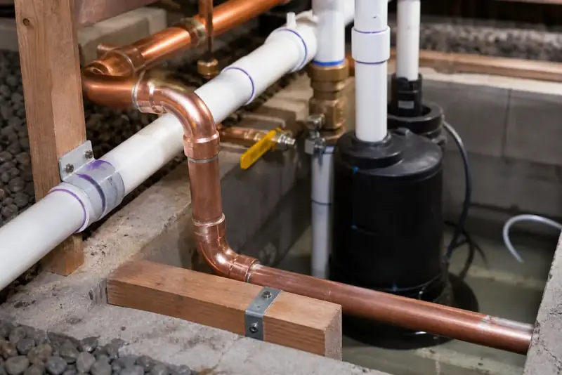 Plumbing detail on a residential job