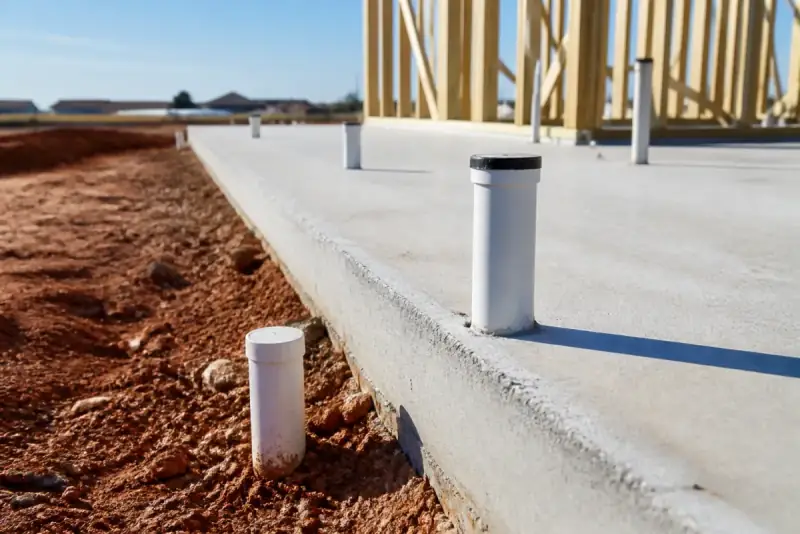 Stormwater stubs at a new slab