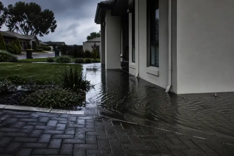 Surface water pooling where stormwater is not draining properly