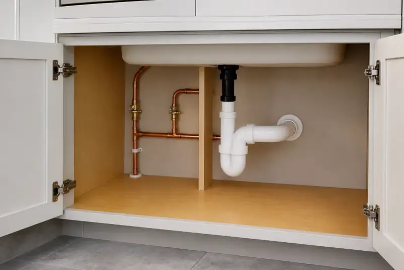 Bathroom vanity plumbing