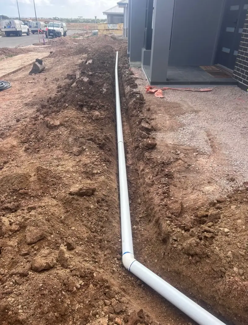 Stormwater pipework that a new pit connects into